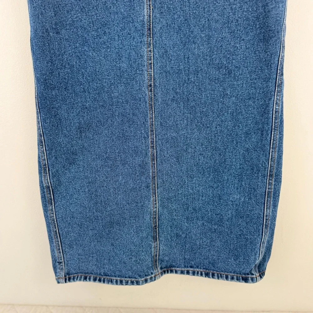 Jitterbug Ranch Denim Maxi Skirt Blue Cotton L Long Jean‎ Skirt Western Pocket - Picture 8 of 11